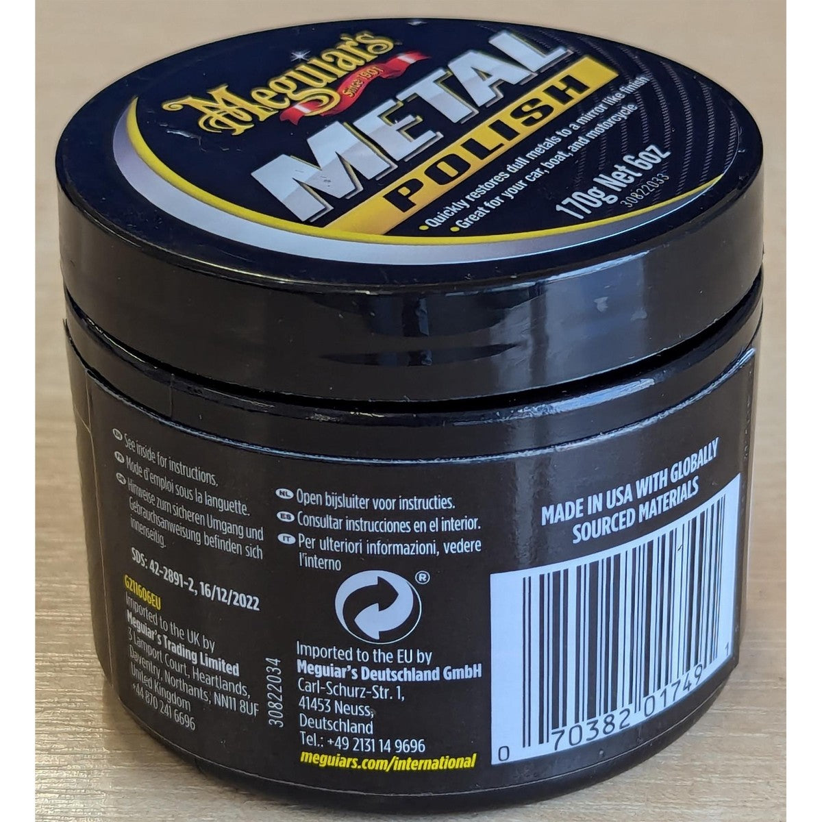 Meguiar's G1211600EU All Metal Polish 170g