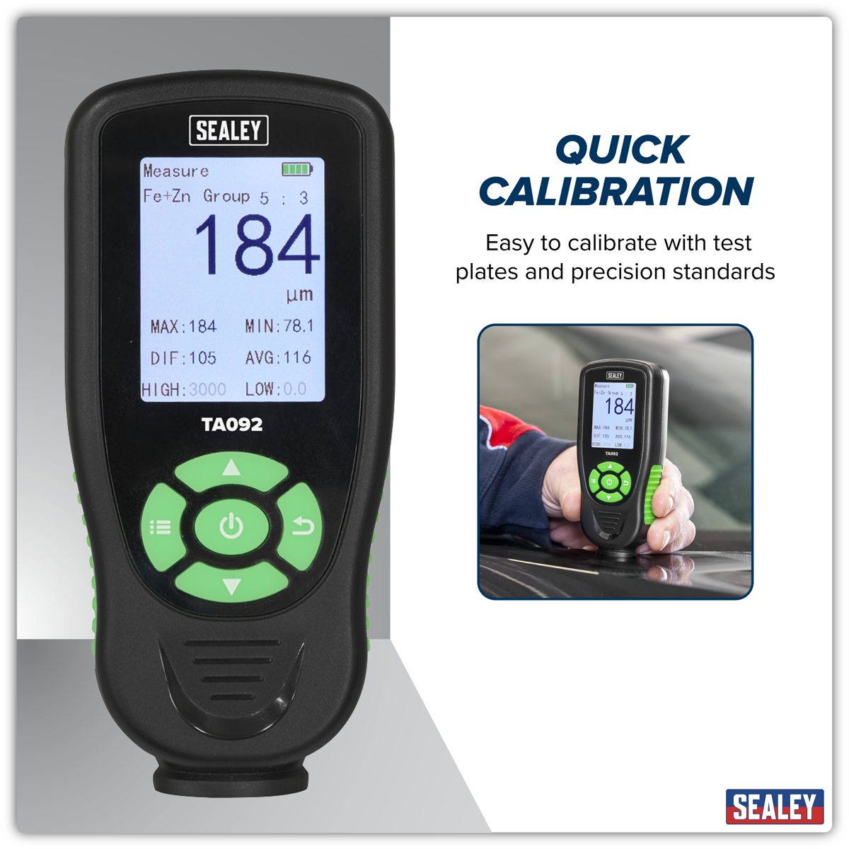 Sealey Rechargeable Paint Thickness Gauge TA092 0-3000µm