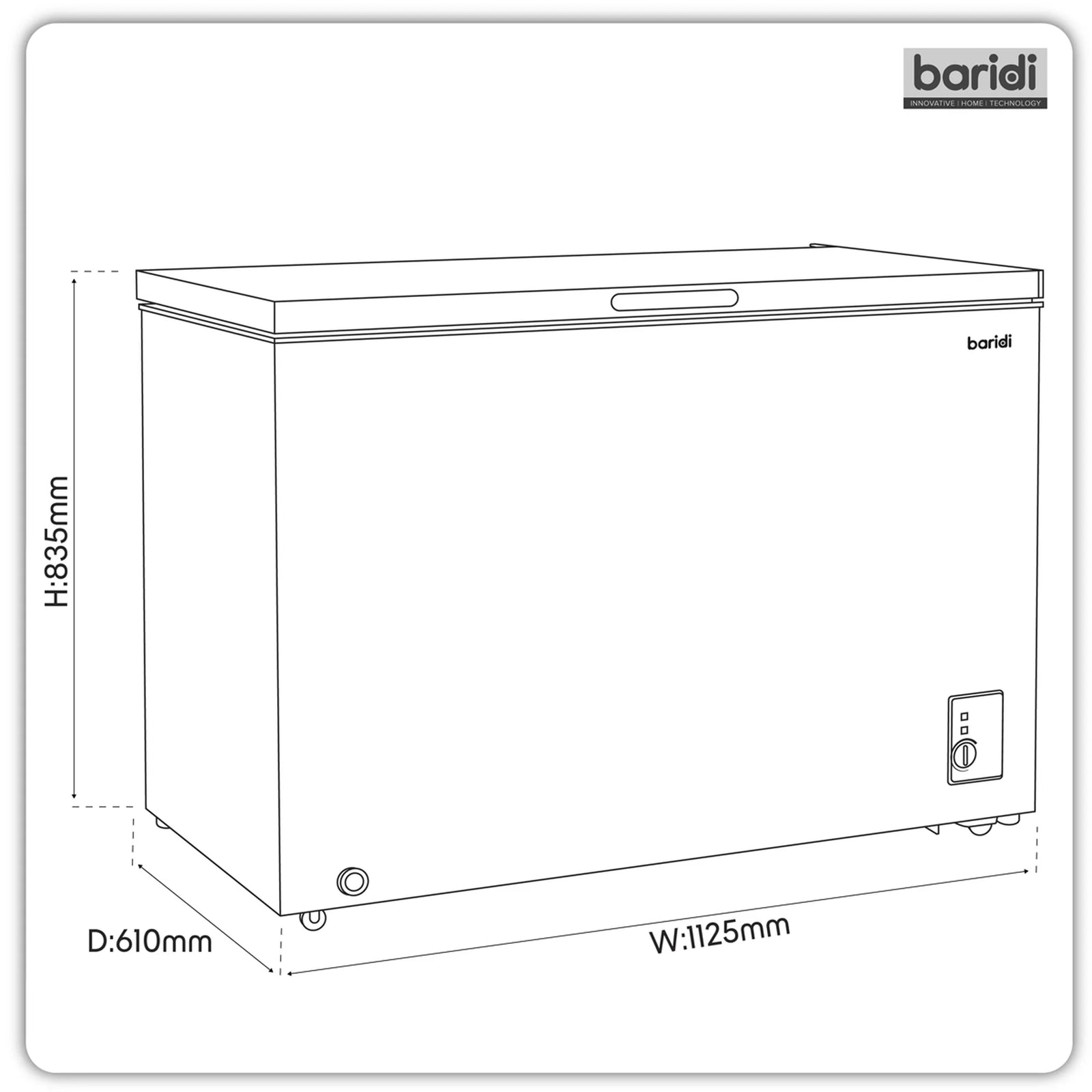 Baridi Chest Freezer DH260 299L Capacity - White