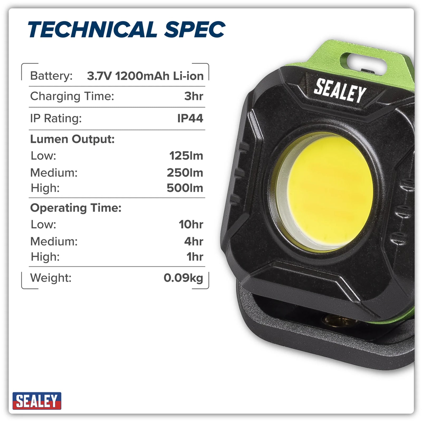 Sealey Rechargeable Pocket Floodlight LED500P 500 Lumen