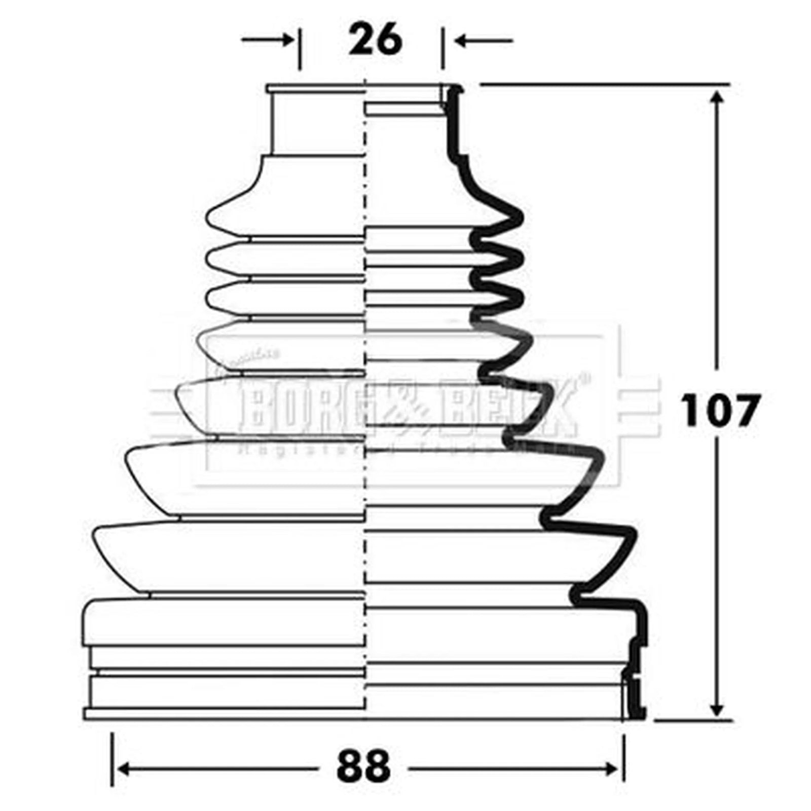Borg & Beck Drive Shaft Bellow Kit transmission sided Thermo BCB2811