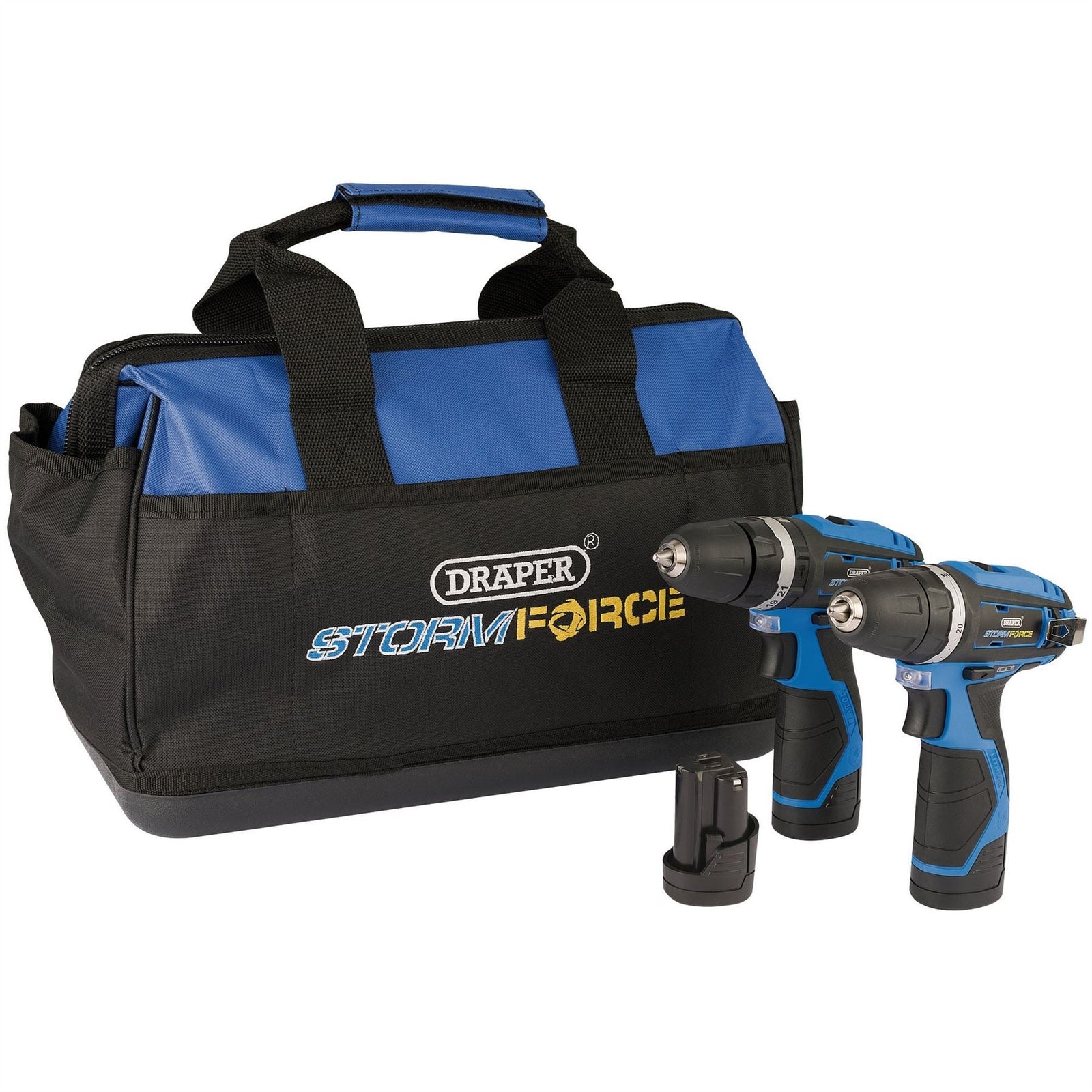 Draper Storm Force 10.8V Power Interchange Combi Drill and Rotary Drill Twin Kit
