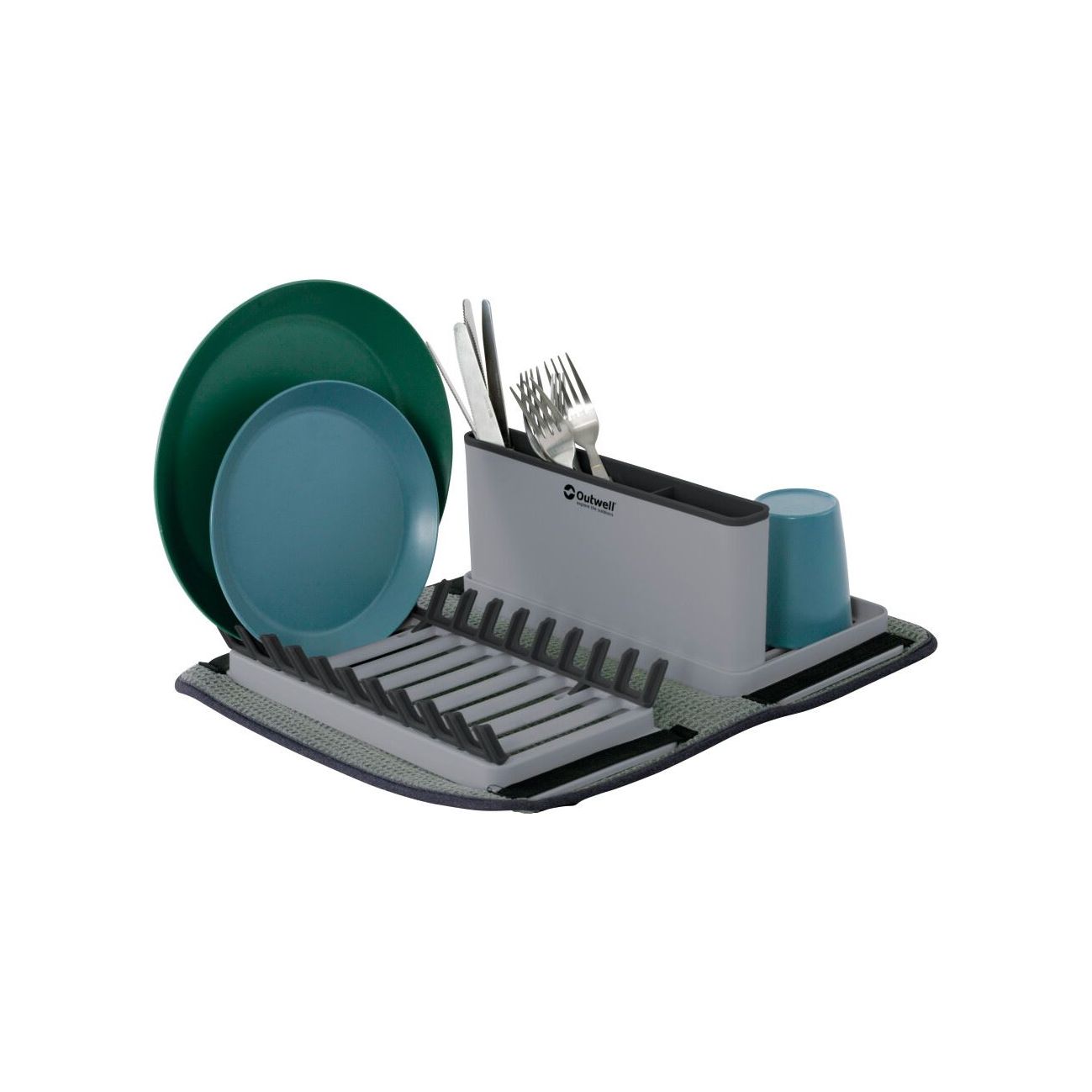 Outwell Dunton Foldable Dish Rack w/Sponge Drain Camping
