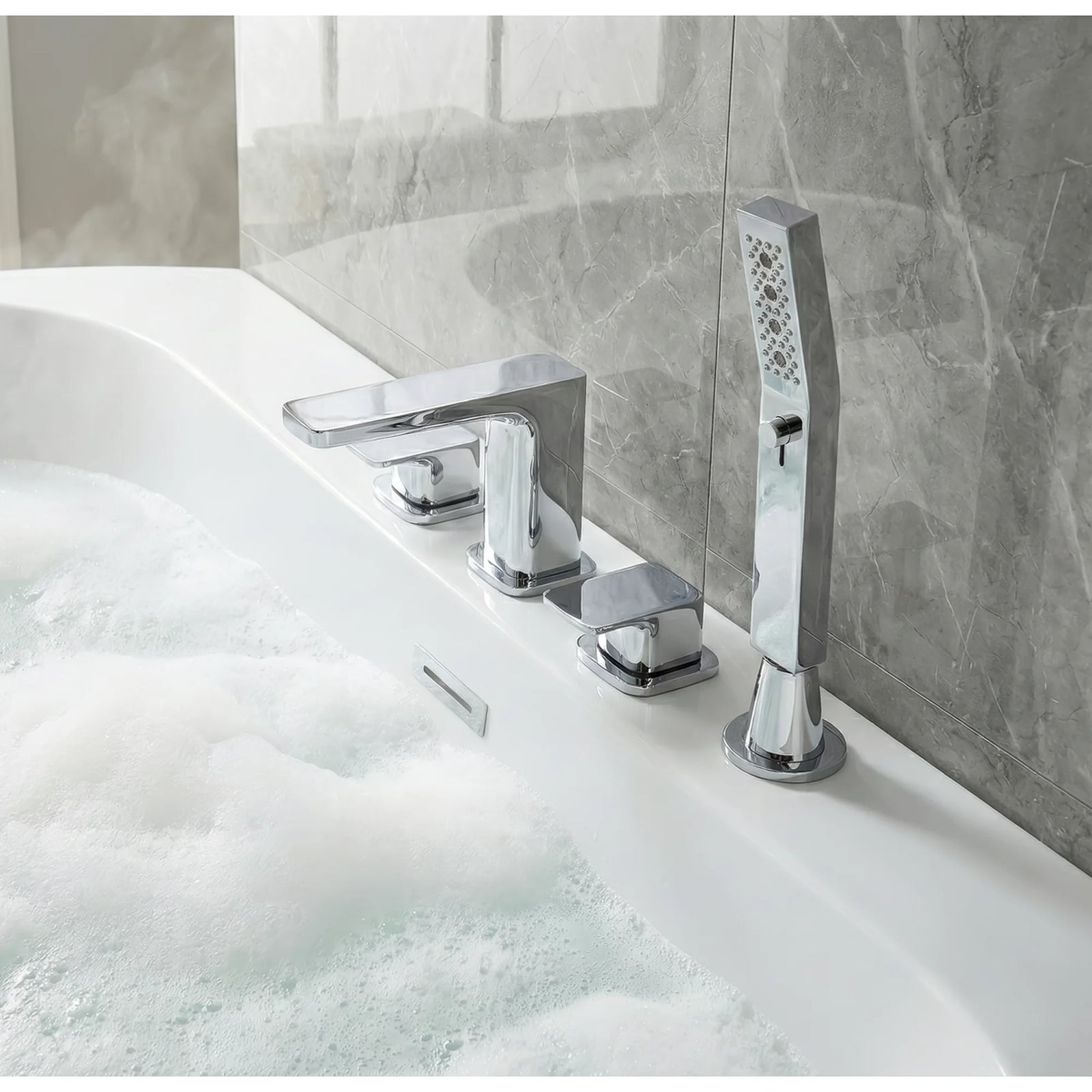 Baridi Bath Mixer Tap DH398 with Shower Head - Chrome