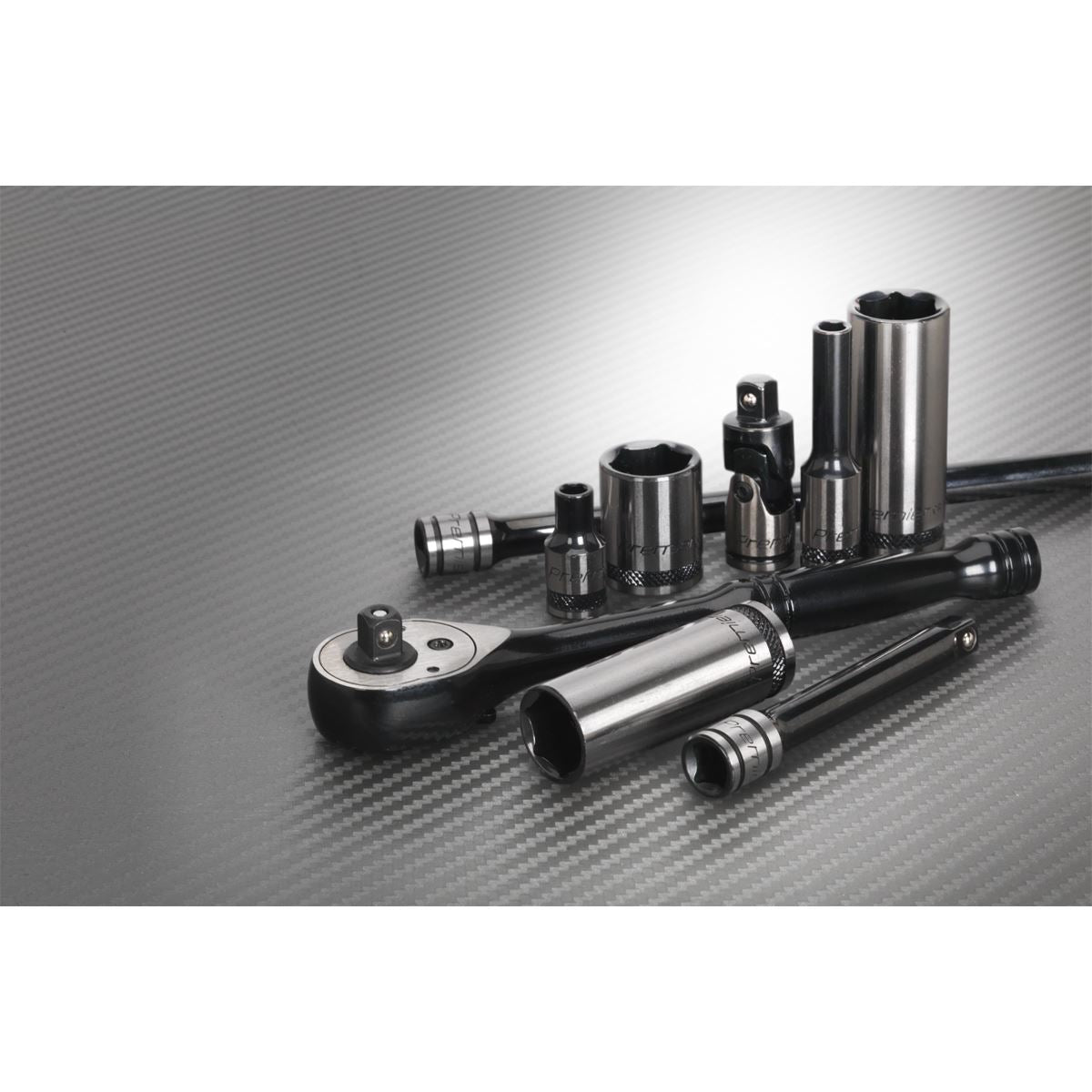 Sealey Socket Set 32pc 1/4"Sq Drive 6pt WallDrive Metric Black Series AK7970