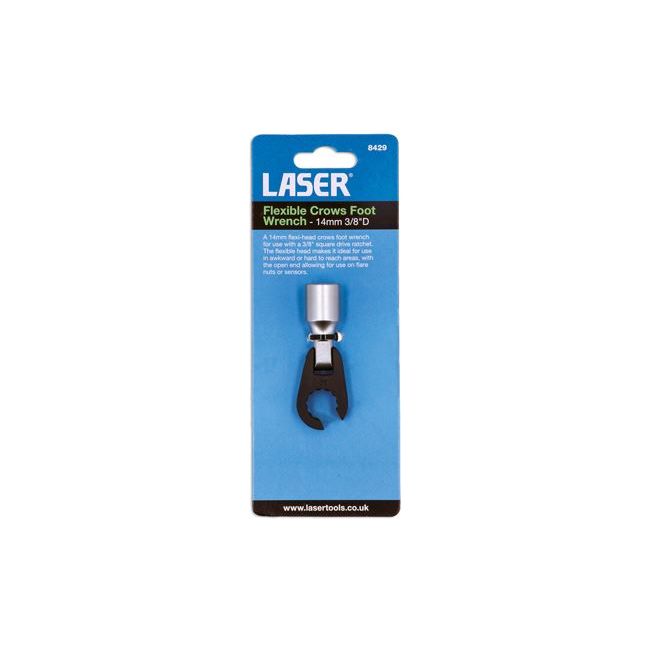 Laser Flexible Crows Foot Wrench 14mm 3/8"D 8429