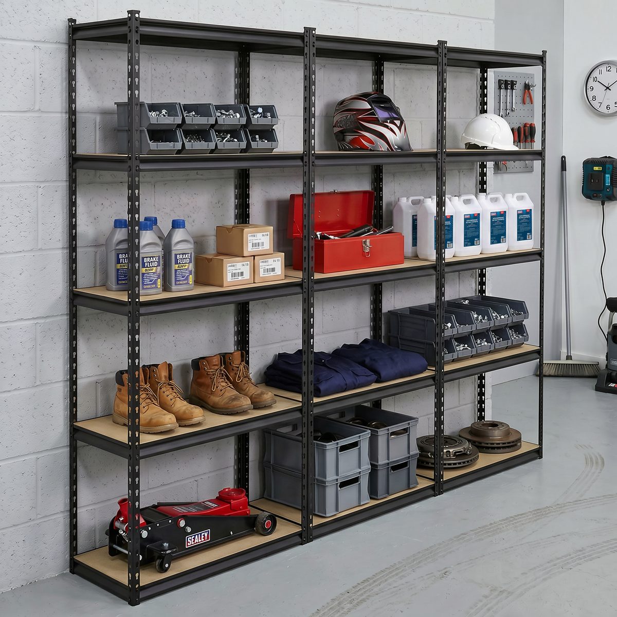 Sealey Racking Unit Set of 3 - 5 Shelves, 340kg Capacity Each