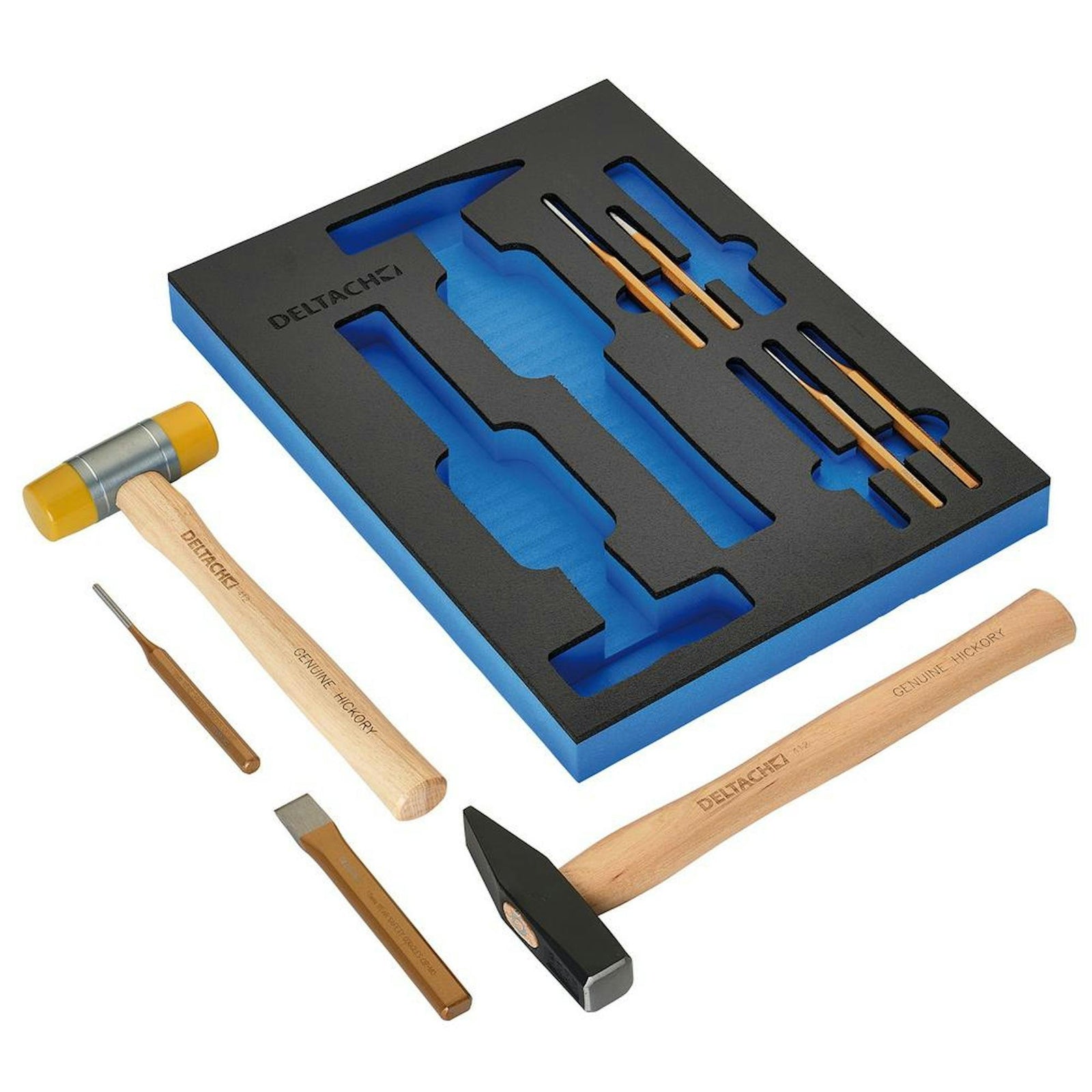 BUNKER Hammer and Pin Punch Set in EVA Foam Inlay (8 Piece) - DELTACH-561023
