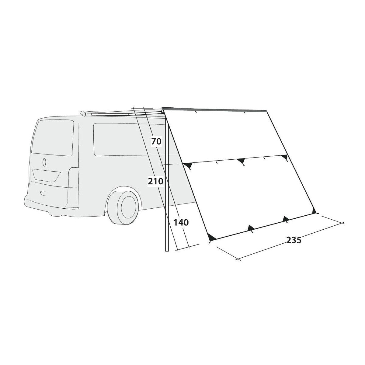 Outwell Hillcrest Campervan Cassette Awning Front Shelter Sun Shade