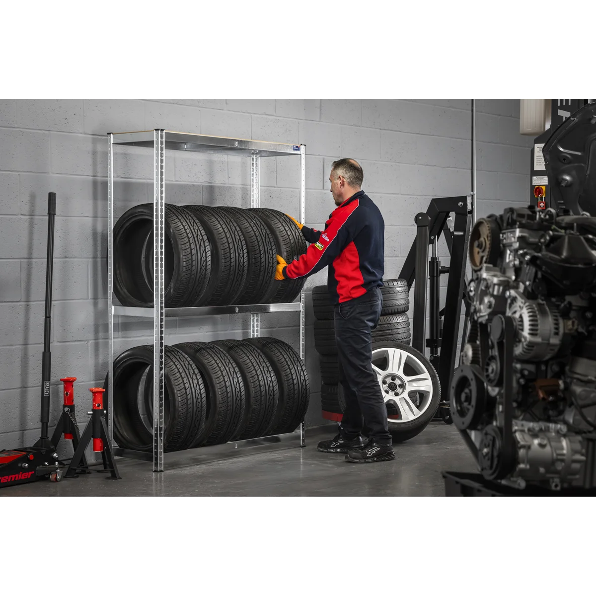 Sealey Tyre Rack STR008 150kg Capacity 3-Tier Storage