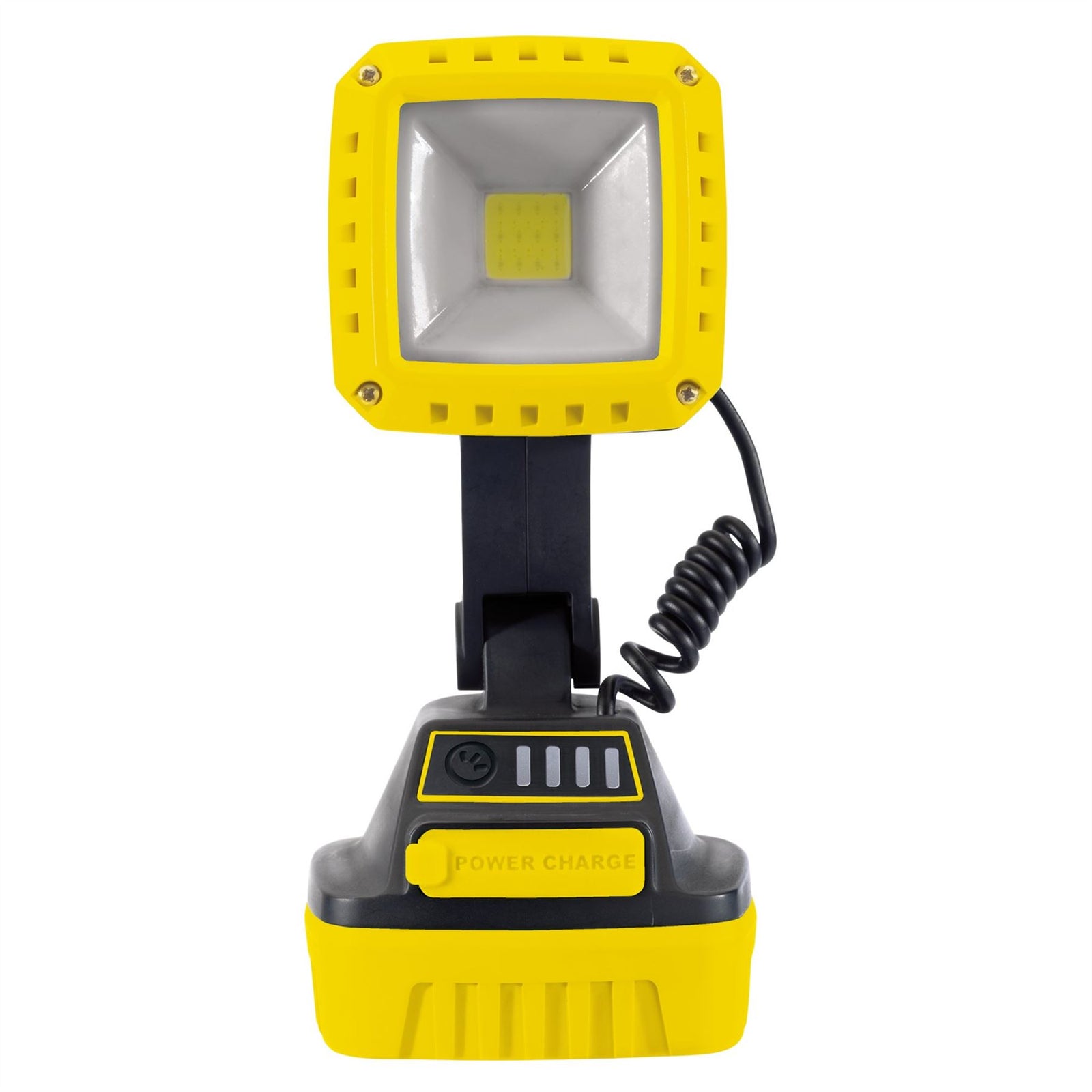 Draper COB LED Rechargeable Worklight, 10W, 1,000 Lumens, Yellow, 4 x 2.2Ah Batt