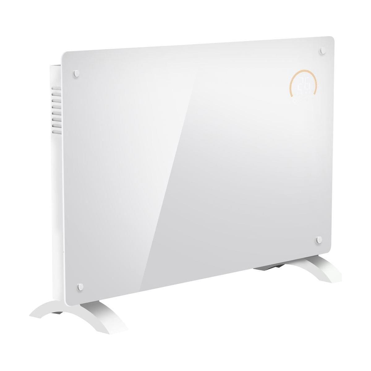 Baridi 2000W Electric Glass Panel Heater with 24/7 Timer, Remote Control & Wi-Fi - White