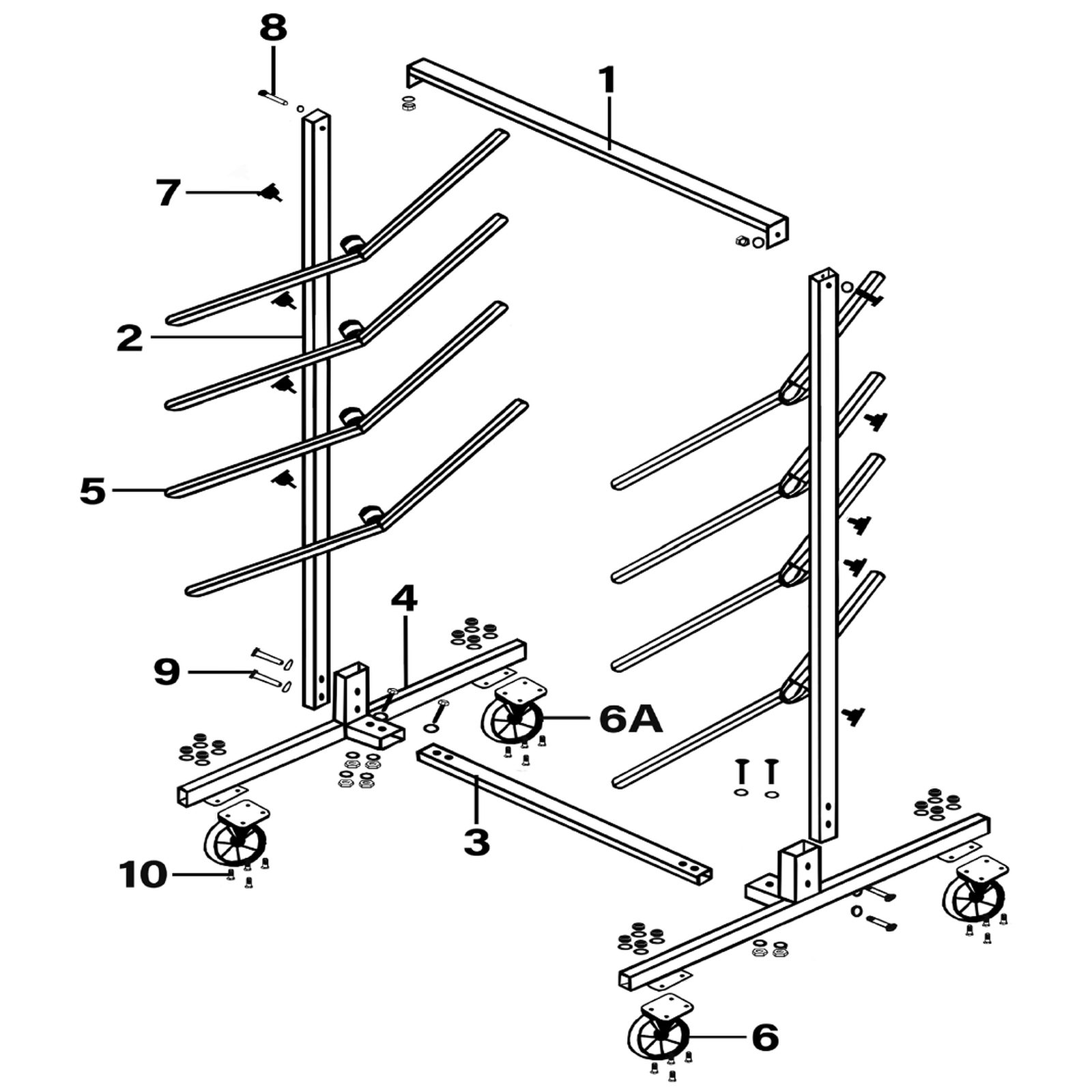 Sealey Fixed Castor Wheel (D:130 W:30 B:10 H:154) RE55-V6-06A
