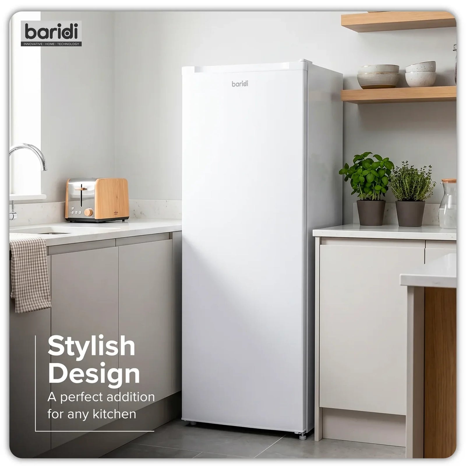 Sealey Freestanding Tall Freezer 177L Capacity White