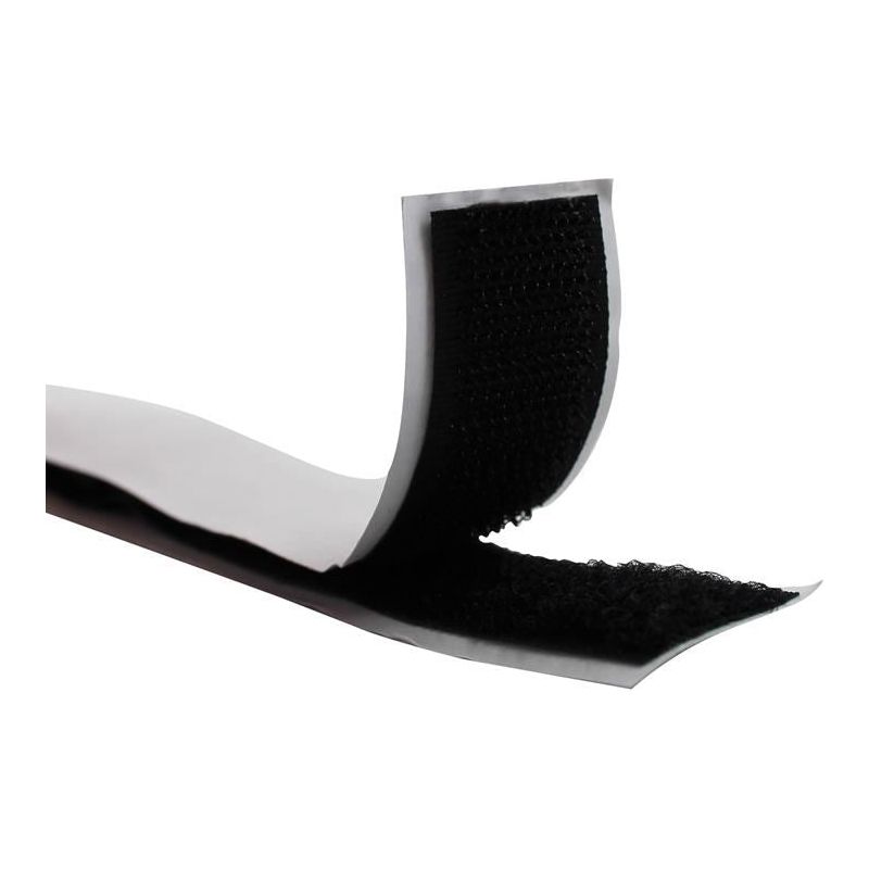 Faithfull Hook & Loop Self Adhesive Tape Black 20mm x 1m