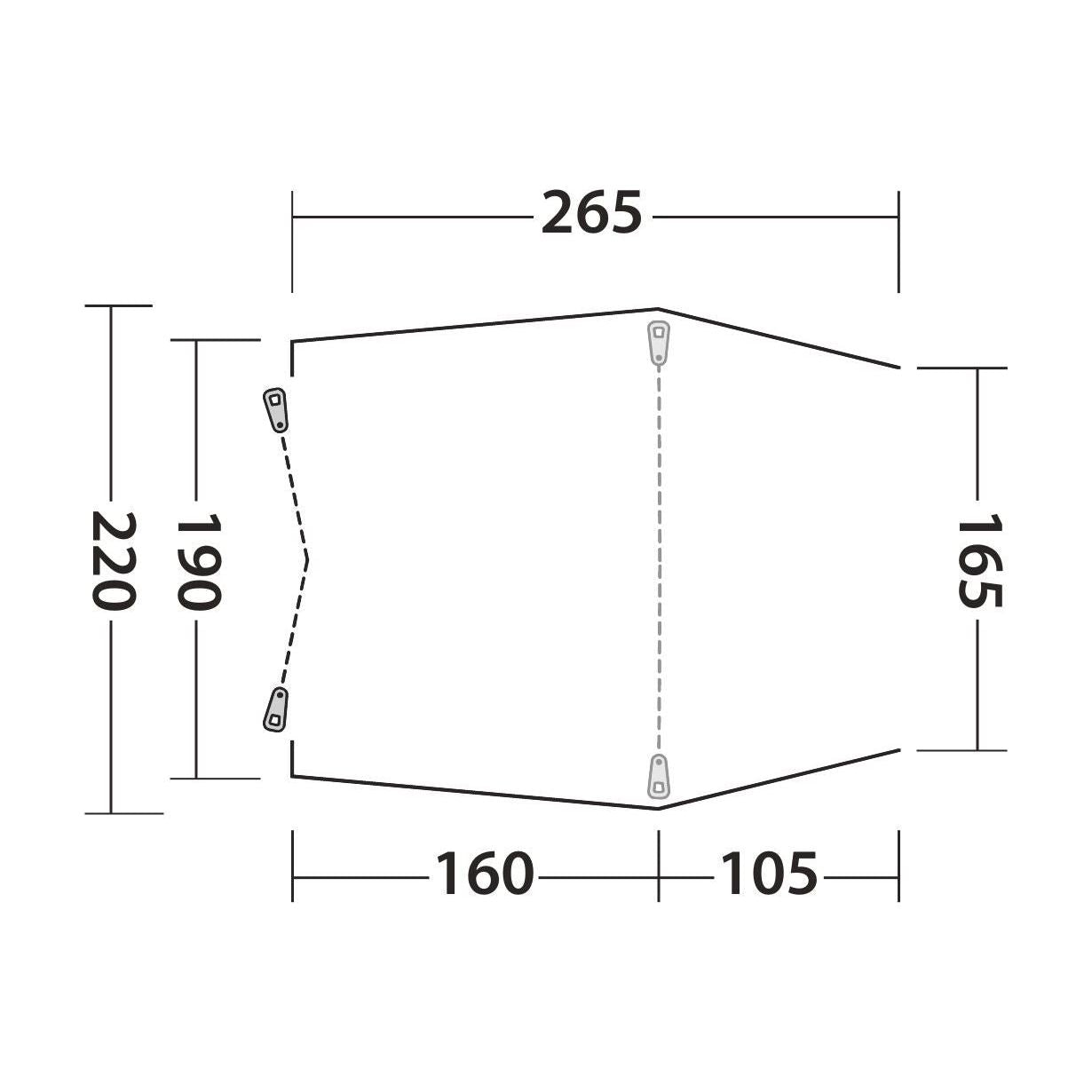 Outwell Sandcrest S  Poled Tailgate Awning