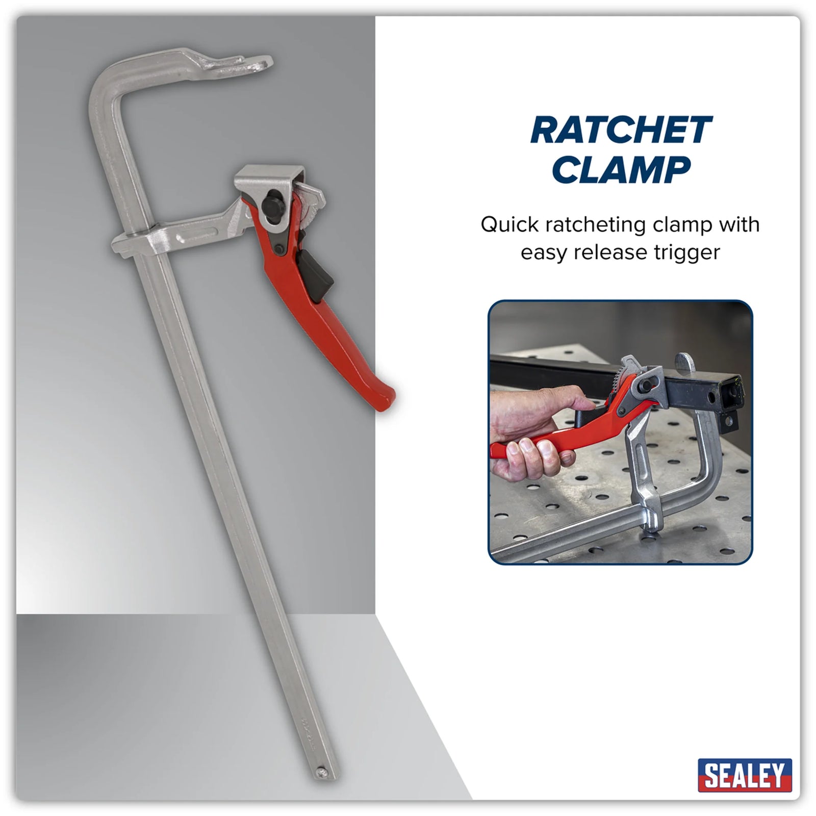 Sealey Welding Ratchet Clamp 600 x 120mm