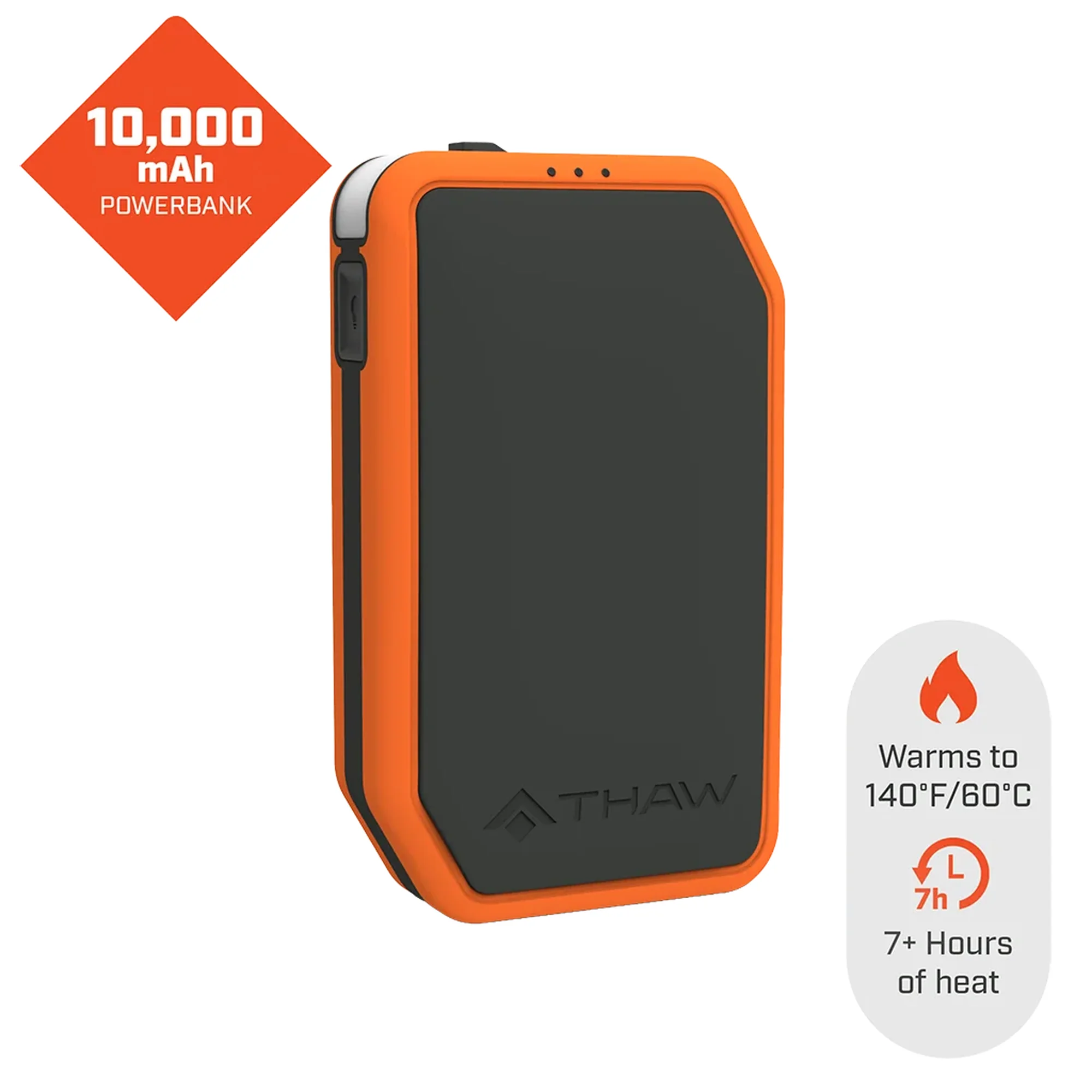 Thaw Rechargeable Handwarmer 10000mAh with Integrated Light
