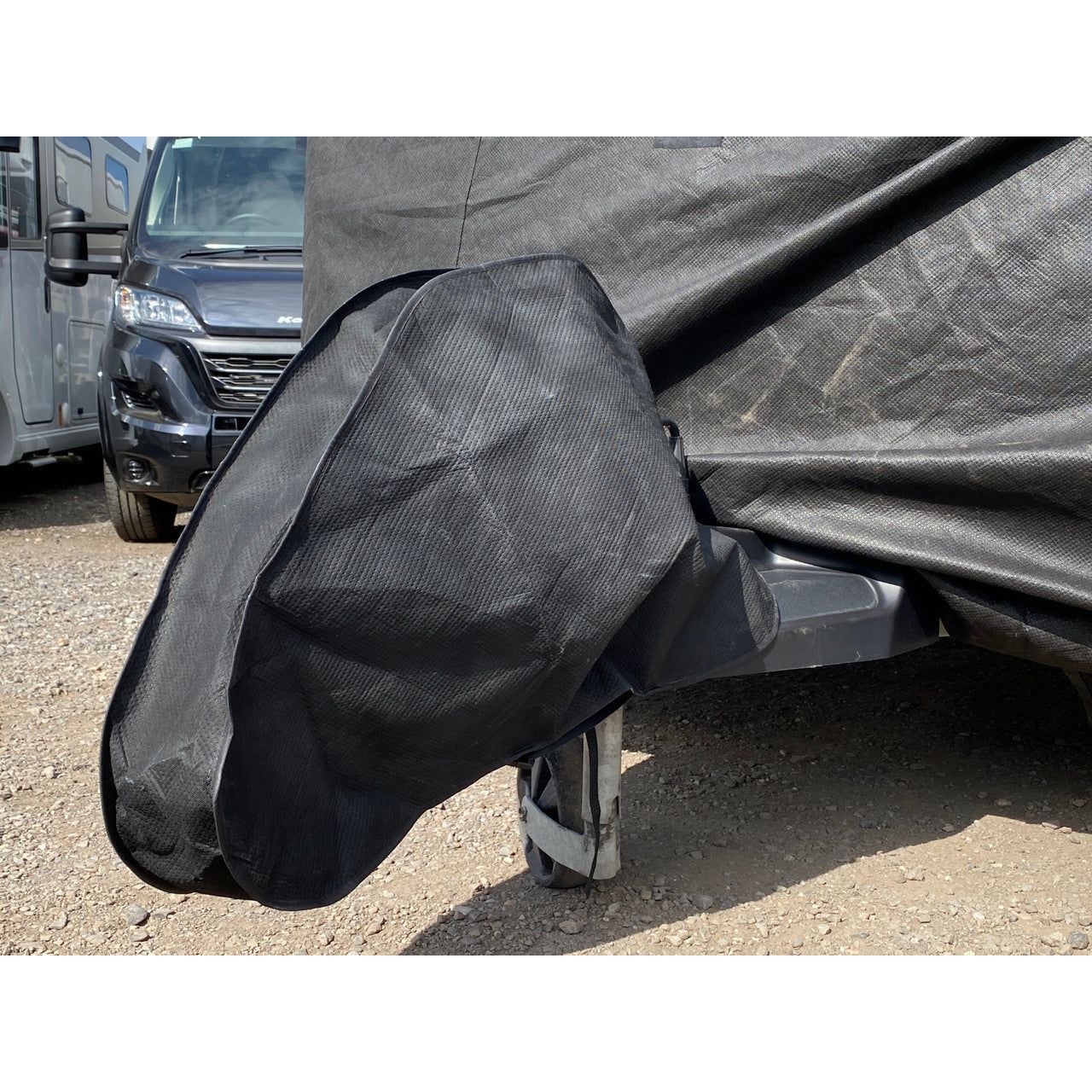 OLPRO Breathable Waterproof 4Ply Caravan Cover with Free Hitch Cover Black