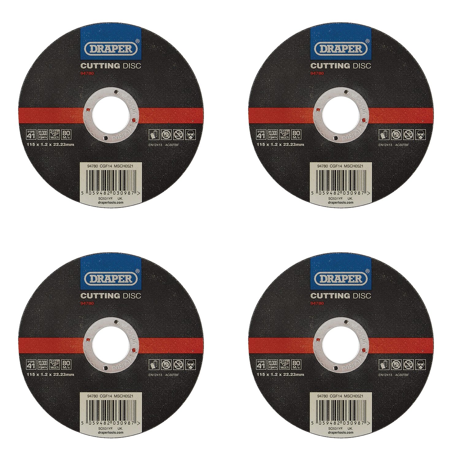 Draper Multi-Purpose Cutting Disc, 115 x 1.2 x 22.23mm - CGF14