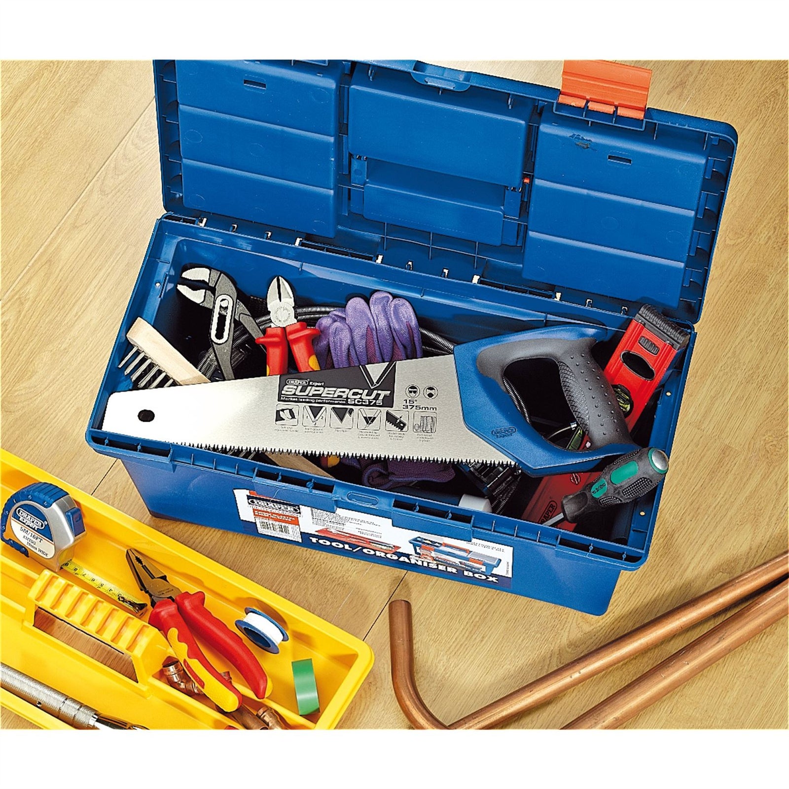 Draper Supercut Soft Grip Hardpoint Tool Box Handsaw, 375mm/15", 7tpi/8ppi