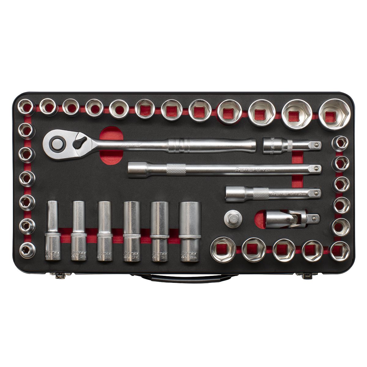 Premier Platinum Metric/Imperial Socket Set 1/2"Sq Drive 40pc