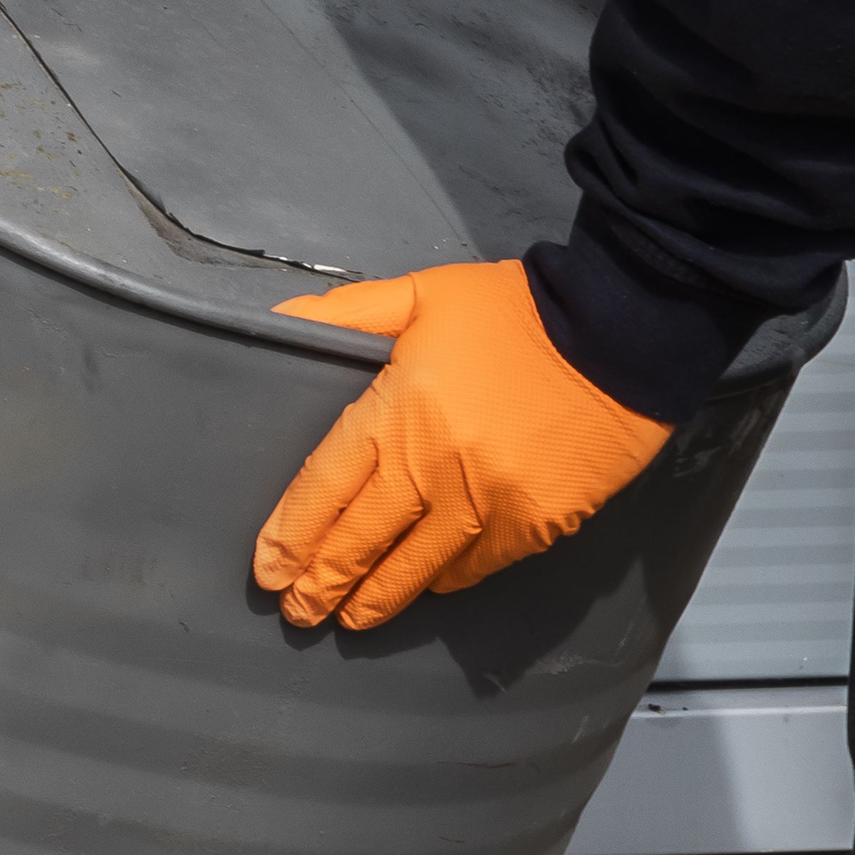 Sealey Orange Diamond Grip Extra-Thick Nitrile Powder-Free Gloves X-Large Pack o