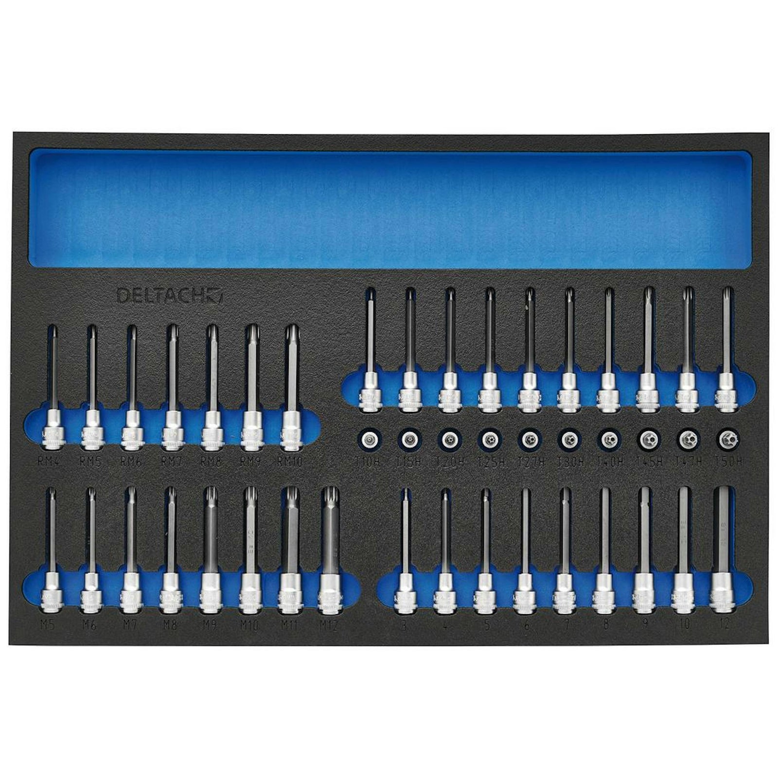 BUNKER Resi-Torx, Hexagon, Multi-Tooth/Spline, Ribe Socket Set, 3/8" Sq. Dr. in EVA Foam Inlay