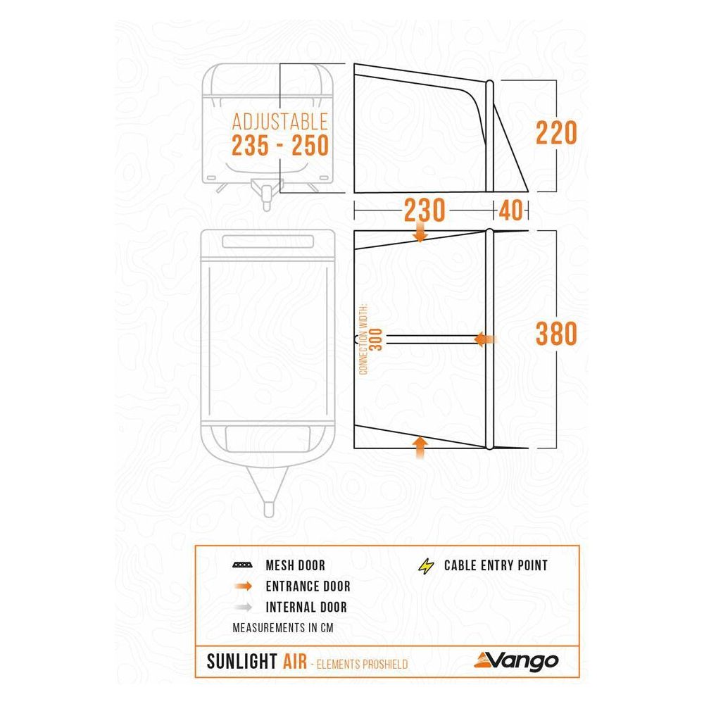 Vango Sunlight Air ProShield Awning/Canopy for Caravans & Motorhomes Shadow Grey