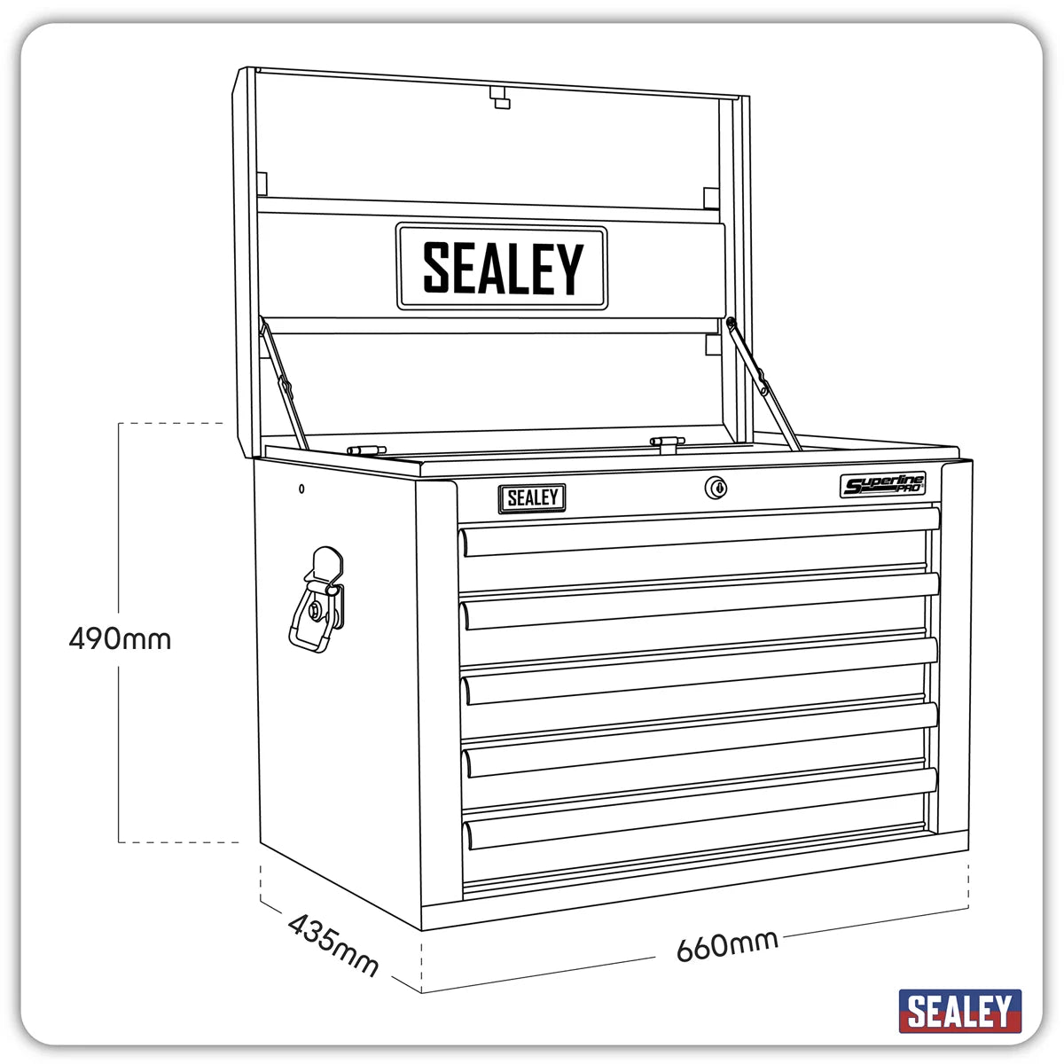 Sealey Tool Chest 5 Drawer Heavy-Duty Khaki AP26059TK