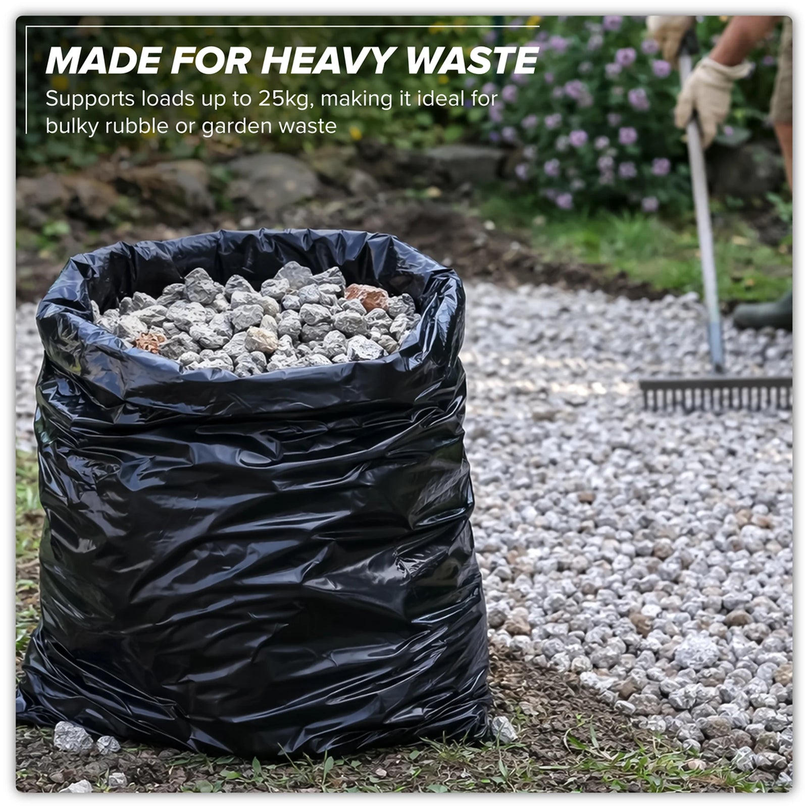 Sealey Rubble Sacks 50L - Pack of 100, 25kg Capacity