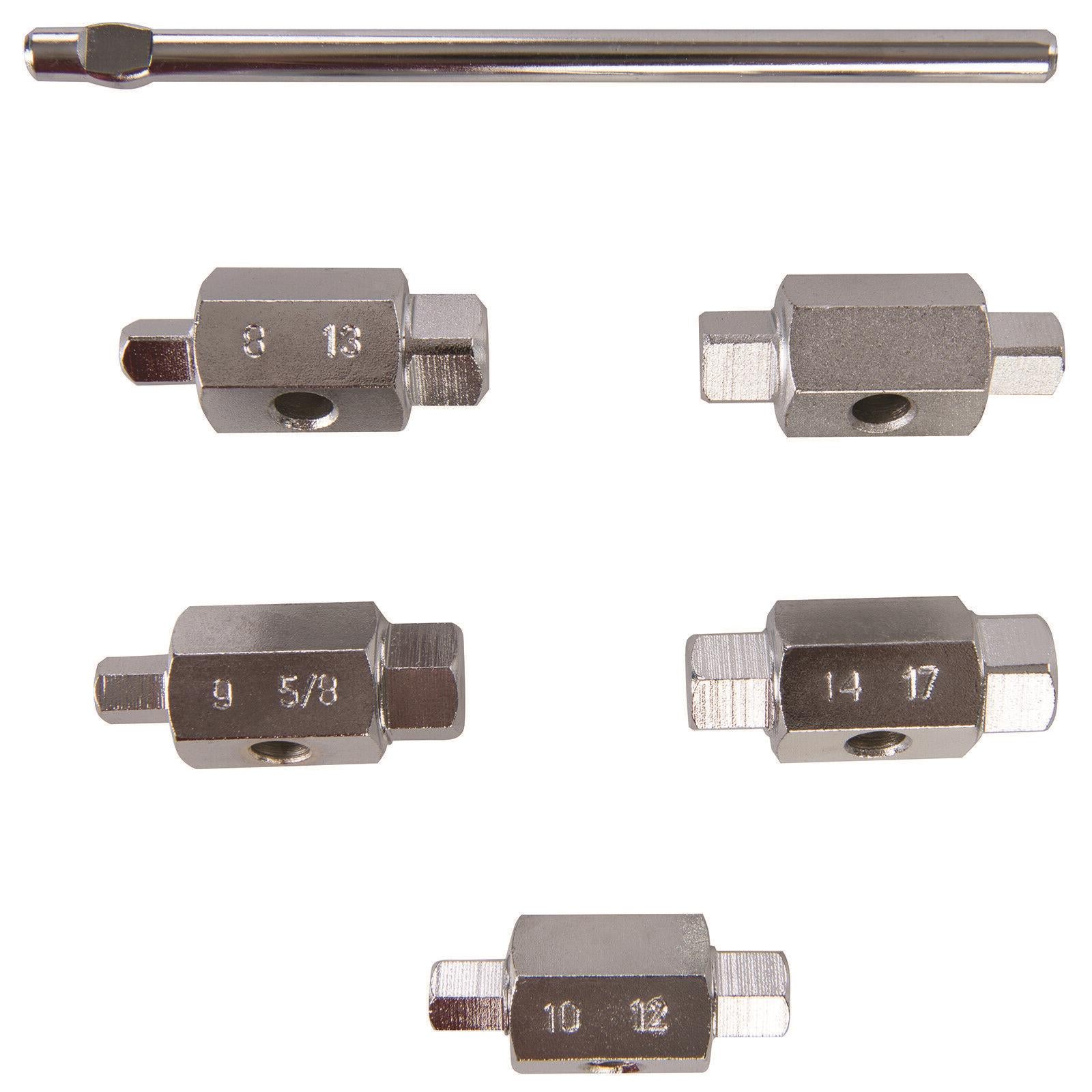 Silverline Oil Drain Plug Key Set 6pc Double Ended Sump Gearbox Hex Square