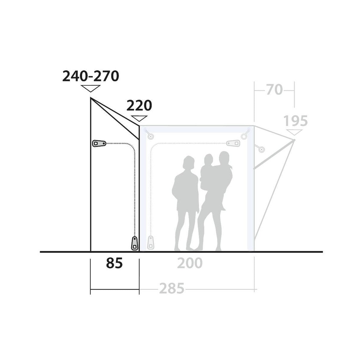 Outwell Mid/Tall Connection Park PowerAir Access zone 240-270cm