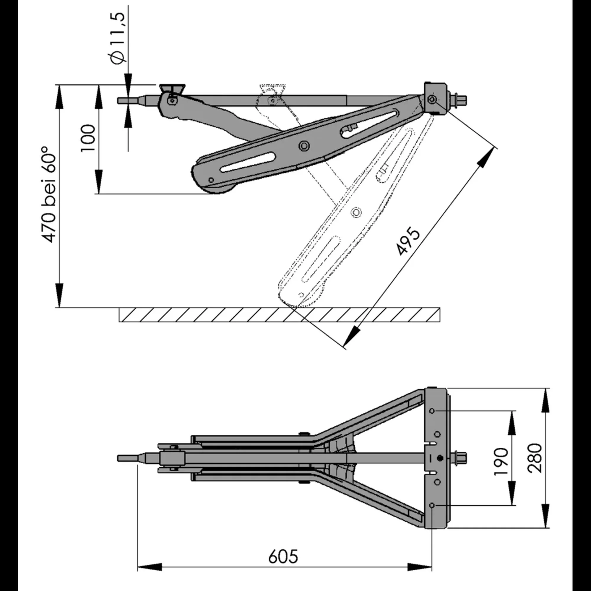 AL-KO Corner Steady 710mm for Caravan - Load Capacity 1000kg