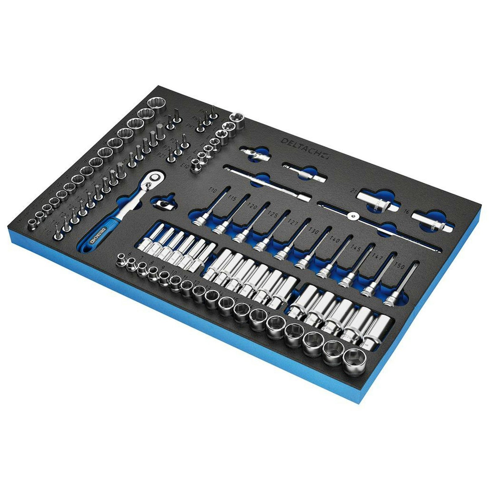 BUNKER Socket Set, 3/8" Sq. Dr. in EVA Foam Inlay - DELTACH-561002