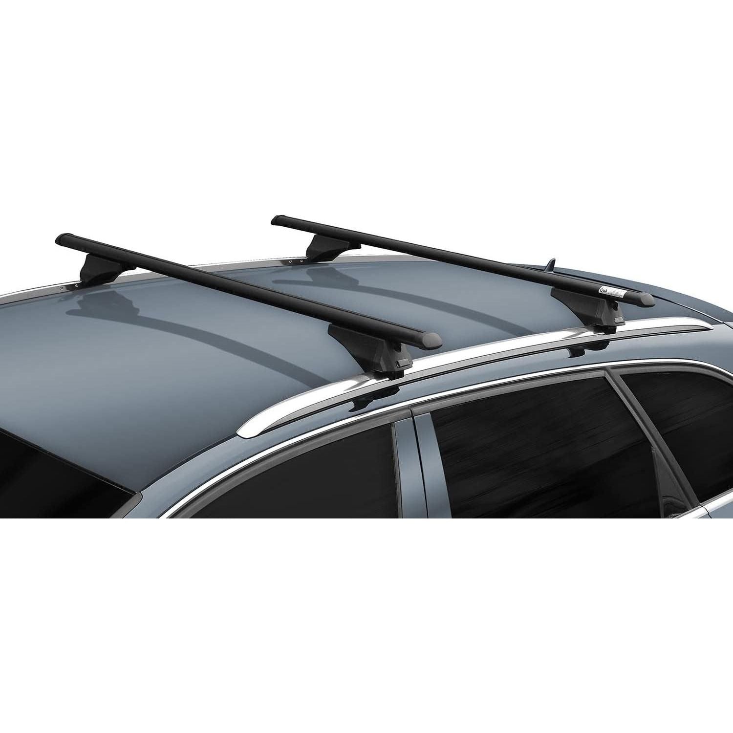 Aluminium Black Locking Roof Rack Cross Bars fits Audi A4 2015-2020 Avant