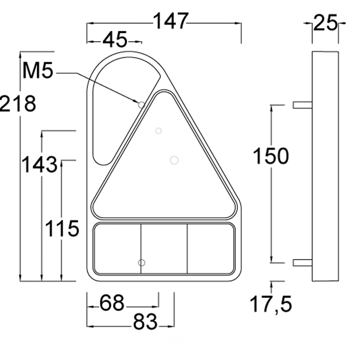 Maypole Rear Combination Lamp RH LED Stop Tail Indicator Fog Rev Reflex MP8605R