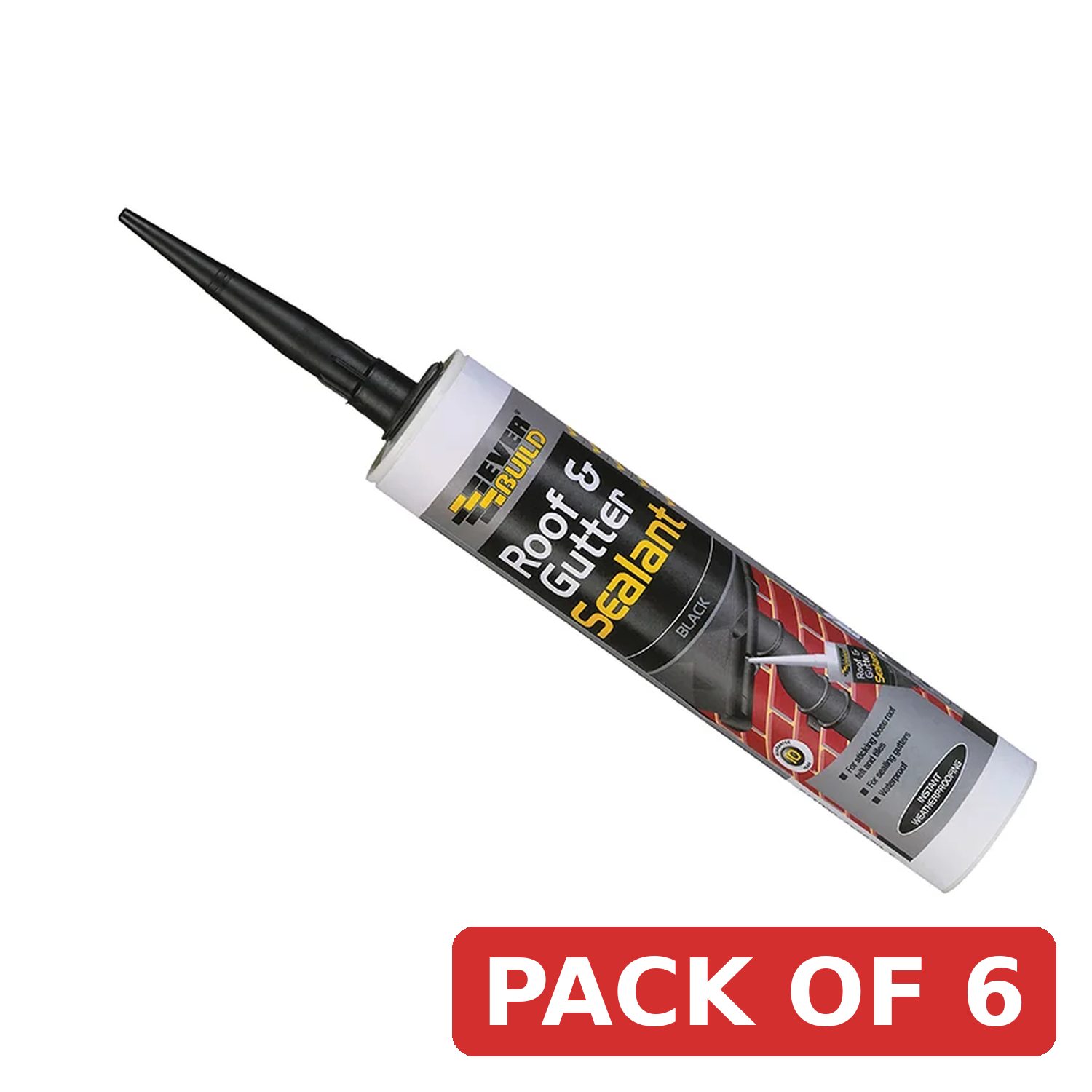 Everbuild Sika Roof & Gutter Sealant Black 295ml - 486214