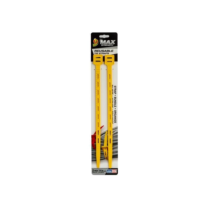Shurtape Duck Max Strength™ Reusable Tie Straps Yellow 14in (Pack 2)