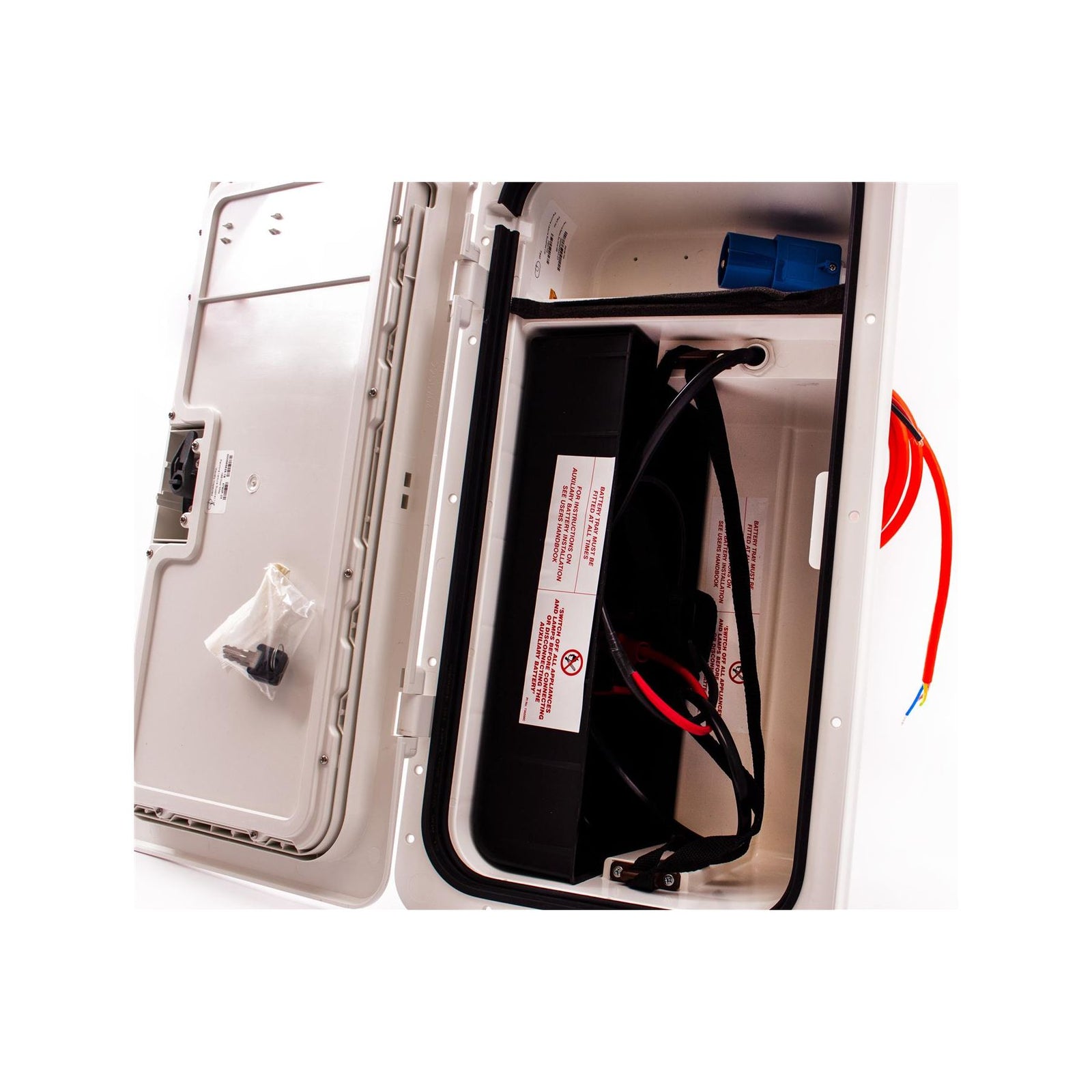 Door Locker  & Battery Box System Caravan Motorhome Conversion White NBBS