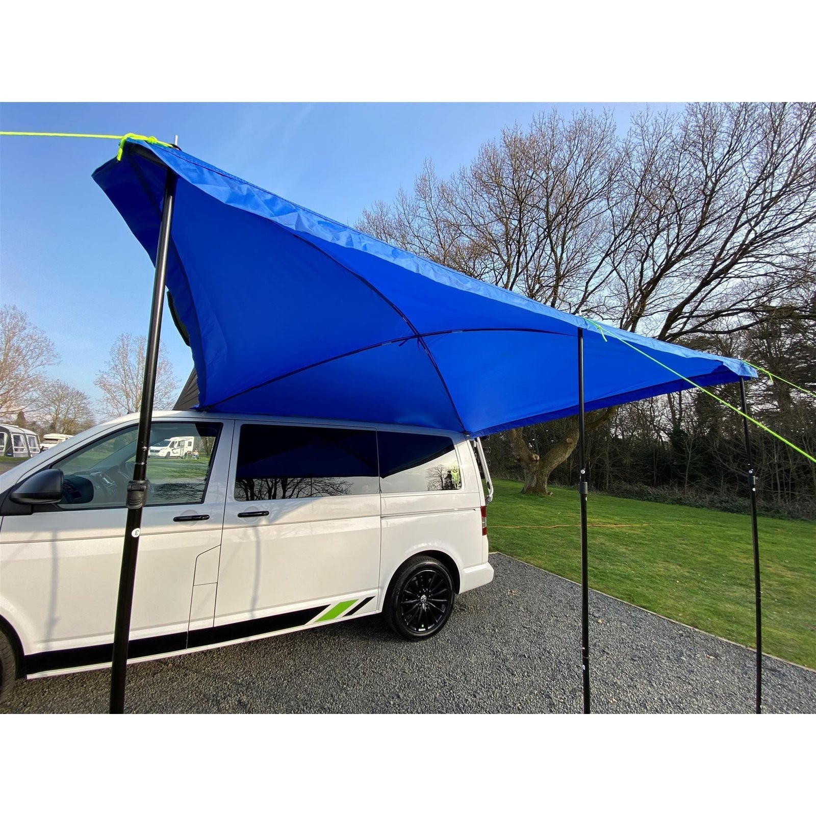 Campervan Awning Sun Canopy Sunshade Motorhome for 4 or 6mm Rail Blue T4 T5 T6
