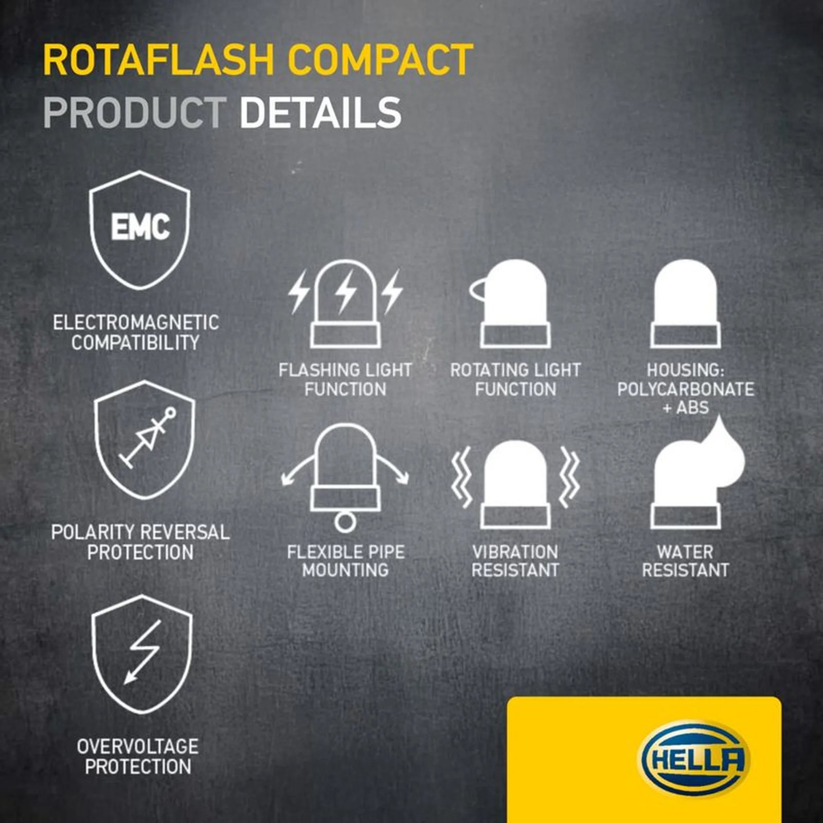 Hella Rotating Beacon Wide High 2XD 013 878-011