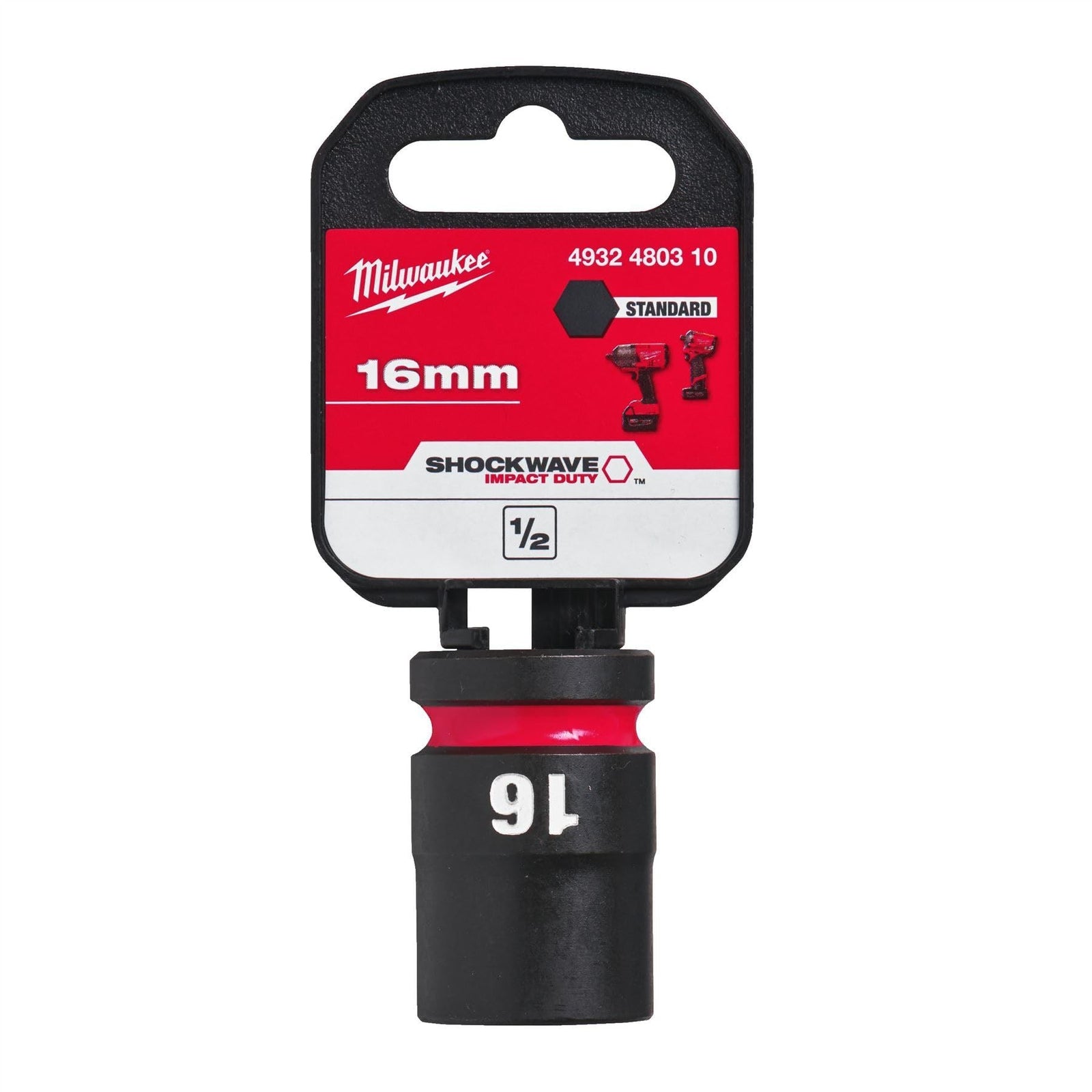Milwaukee Hex Socket Shw 1/2 Std 16mm-1Pc 4932480310