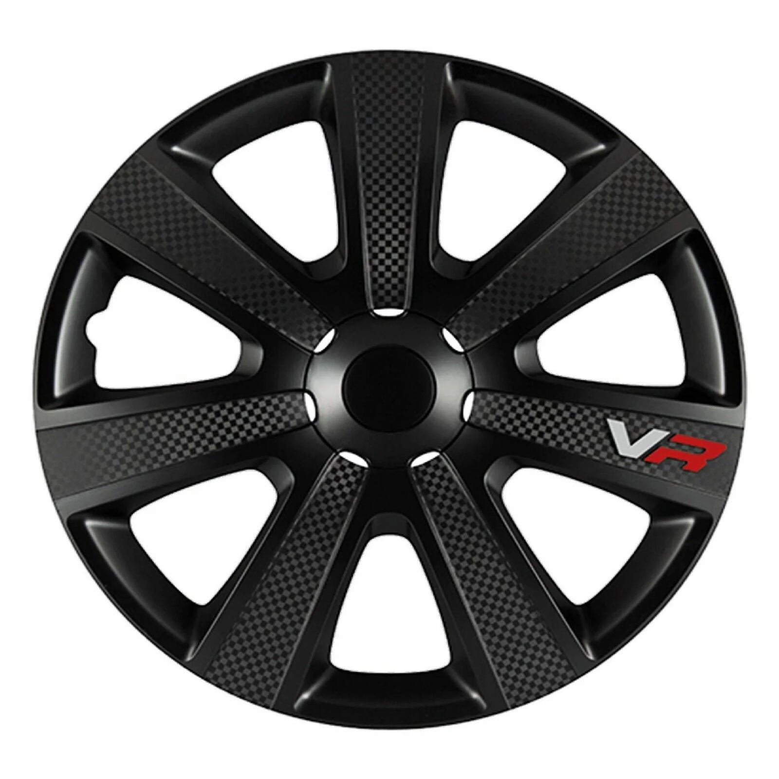 JRP Alloy Look Wheel Trims 14" Black VR Carbon Effect Hub Caps