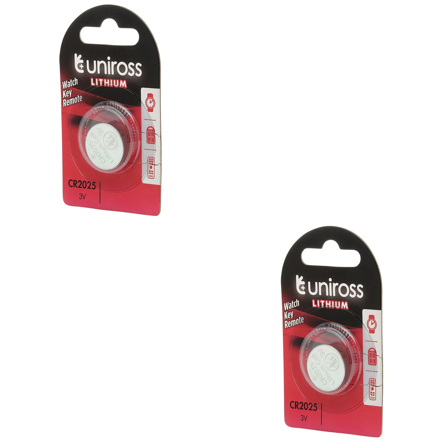 20 Piece Uniross Lithium Coin Cell CR2025 Battery - U1CR2025