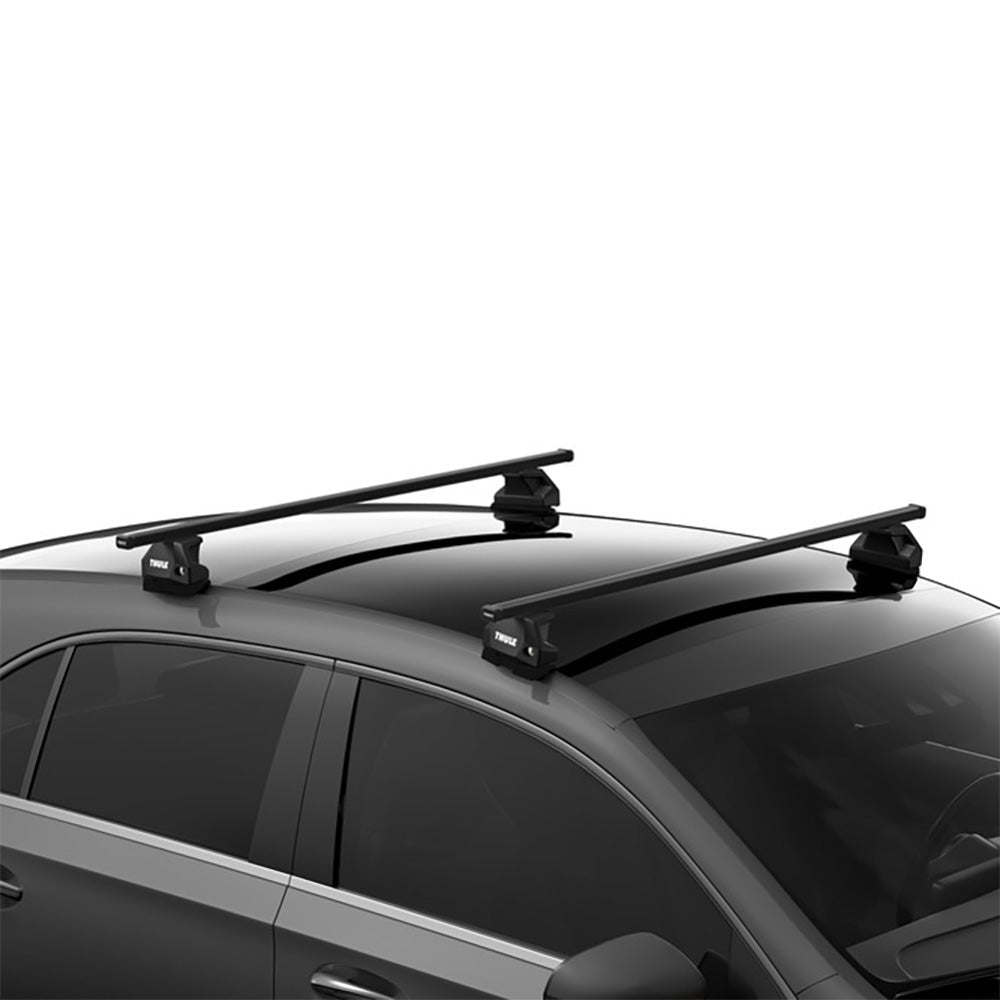 Thule SquareBar Evo Roof Bars Black fits Ford Transit Custom Van 2013-2024 4-dr with Fixed Points