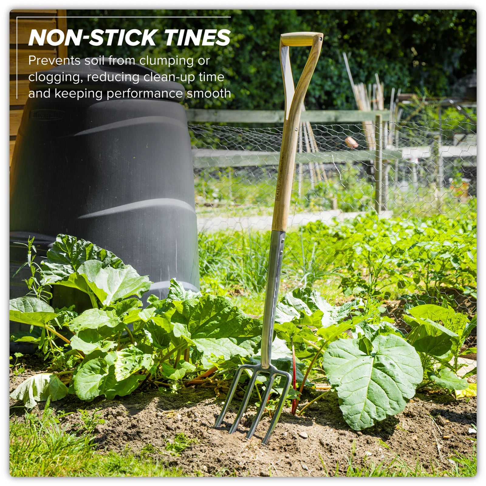 Sealey Premier Border Fork 490mm Ash Handle Stainless Steel Tines