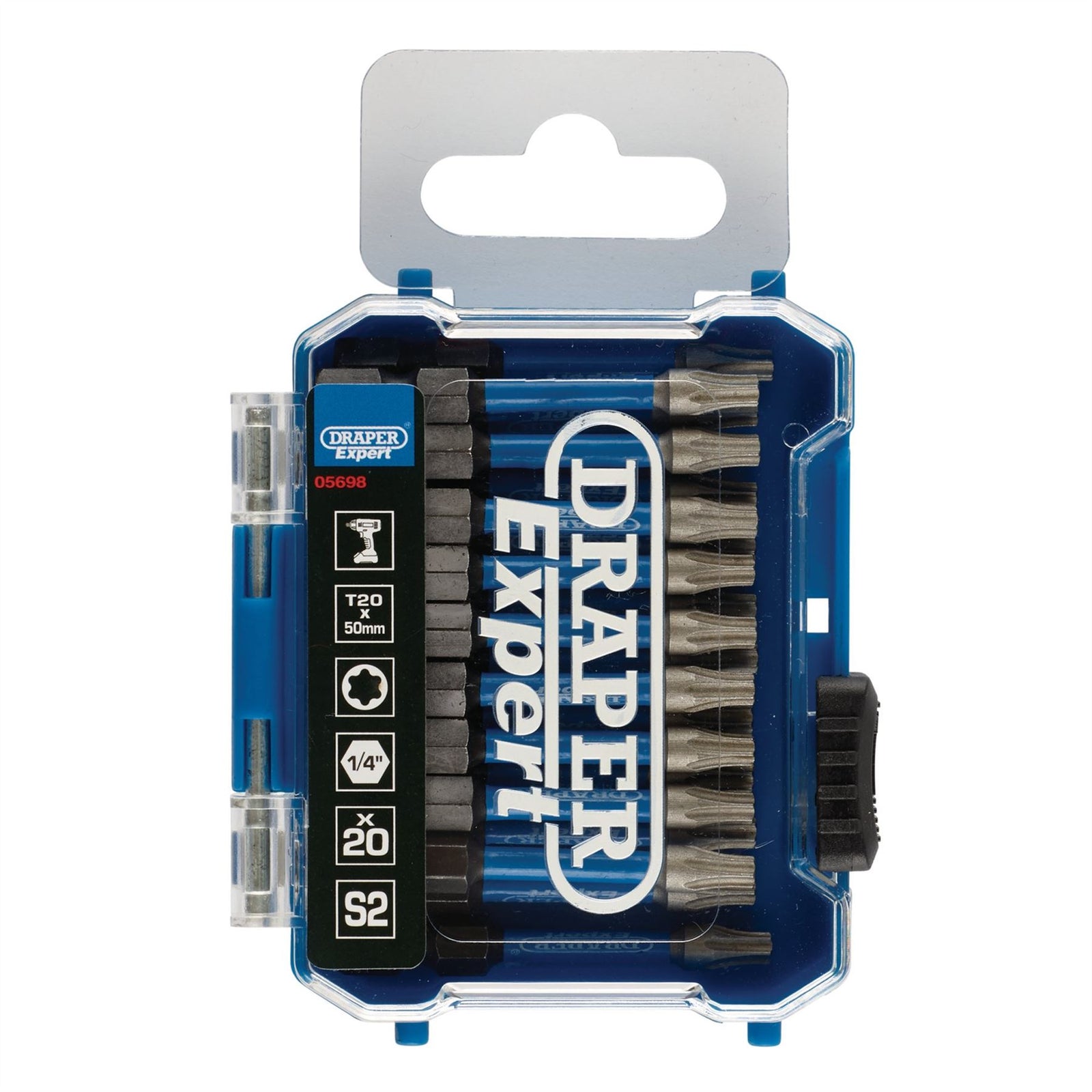Draper Expert TX-STAR Impact Screwdriver Bits, T20 x 50mm, 1/4" Hex (Pack of 20)