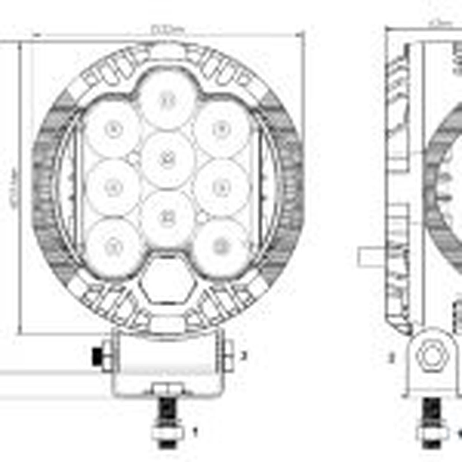 2 x Maypole 7" Inch Spot & Flood Round 12 24 V Volt LED Light Dip Side 125M Beam 40W E