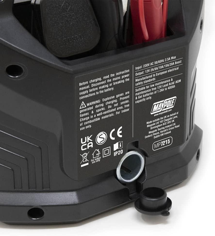 Maypole MP7215 15A 12V Electronic Smart Battery Charger